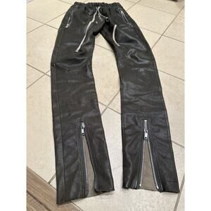 $3,000 RARE goat leather Bela back zip pant